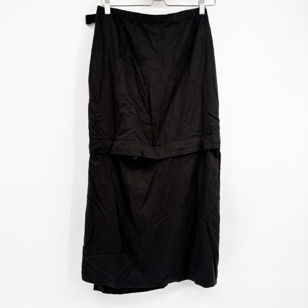 VETTA Womens Black Capsule Wardrobe Convertible Wrap Utility Midi Mini Skirt M - Picture 9 of 9